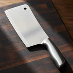 Cuchillo De Cocina De Hacha Machete Acero Inoxidable Grande Plateado