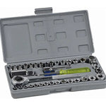 Juego Caja Set Dados Chicharra Herramientas 40 Piezas Auto Plateado / Gris