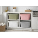 X3 Caja Cesta Organizadora Plastica Con Tapa Apilable 24ltrs