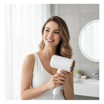 Secador De Cabello Mini Secador Portátil Con Boquilla Blanco