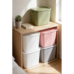 X3 Caja Cesta Organizadora Plastica Con Tapa Apilable 14ltrs