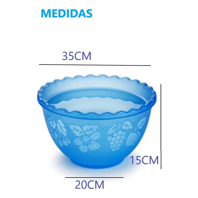 X2 Bowl Ensaladera De Plastico Recipiente Multiuso De 9litro