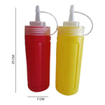De 4 Dispensadores Para Salsa 20 Cm Color Rojo Amarillo