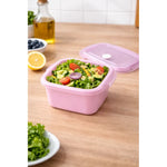 Set 3 Contenedores Hermeticos Taper Tupper Plastico 700ml Rosa