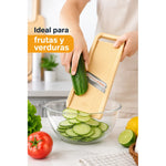 Cortador De Verduras Mandolina Manual Rebanador Acero Crema