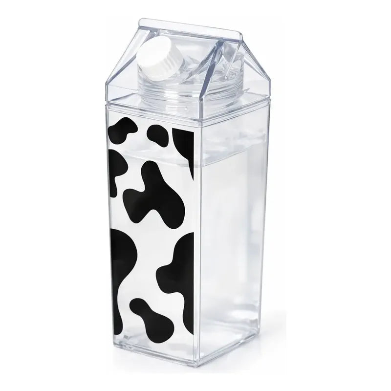 Botella De Leche Cuadrada Transparente Para Agua Jugo 1000ml
