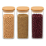 Pack 3 Frascos Contenedores De Vidrio Cuadrado Frascos 18cm Vidrio