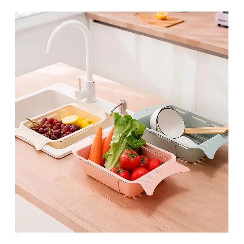 Escurridor Ajustable De Fregadero Lavado Frutas Vegetales