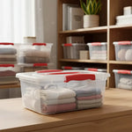 X5 Caja Organizadora 6 Litros Transparente Plastica Con Tapa