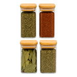 Pack 3 Frascos Contenedores De Vidrio Cuadrado Frascos 20cm Transparente