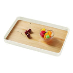 X2 Bandeja De Servir De Melamina Con Grano De Madera 35x23cm Blanco