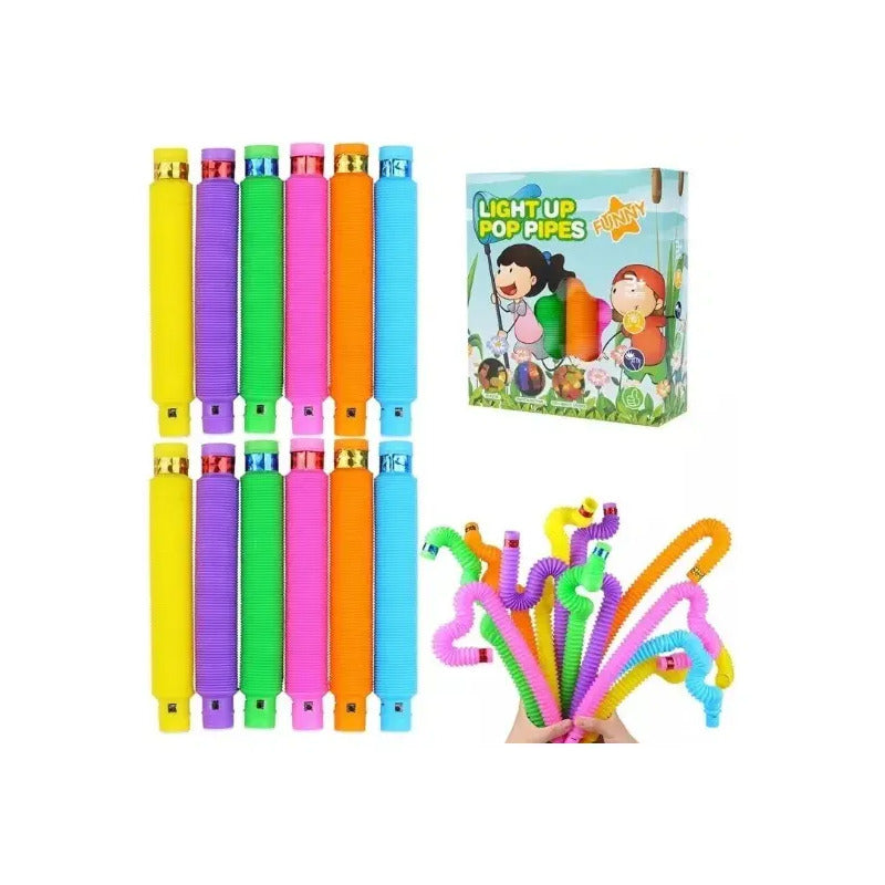 Tubo Sensorial Pop Pipes Antiestrés Jalomi Multicolor 18.5cm