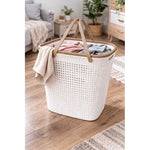 Canasto De Plastico Rattan Para Ropa Sucia Multiuso Con Asas Crema Rattan-sin Tapa