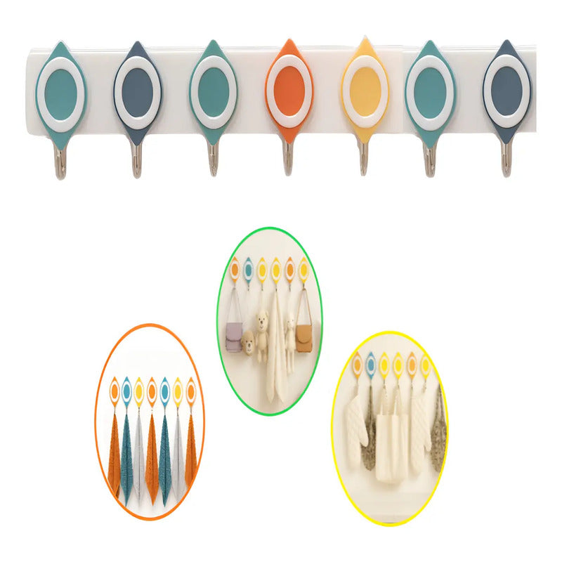 Gancho Perchero Colgador Adhesivo Multiuso Plastico De Baño