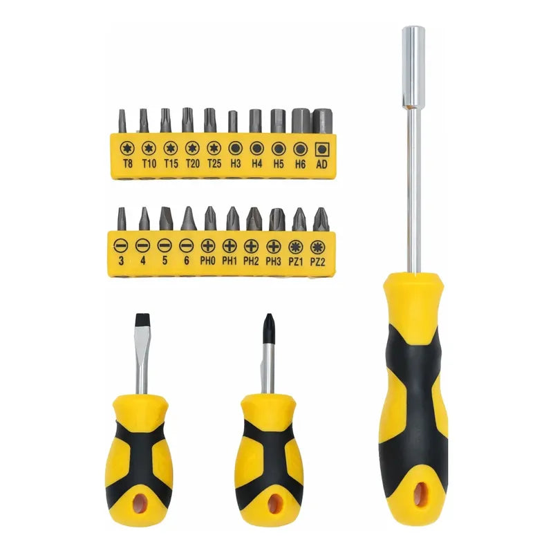 Juego Destornillador Carraca 23 Piezas Trinquete Magnetico