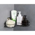 Esquinero Ducha Qatar Shop Negro Autoadhesivo Acero Resistente Agua