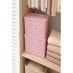 X2 Caja Plastica Organizadora Con Tapa Cesto Decobox 20 Ltrs Rosa Claro Cesto Decobox