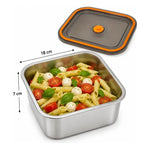 X2 Recipiente Acero Inoxidable Con Tapa Reutilizable 500 Ml Plateado