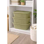 X3 Caja Cesta Organizadora Plastica Con Tapa Apilable 14ltrs