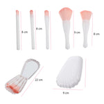 Set 5 Brochas Maquillaje  Cajita Estuche En Forma De Ostra