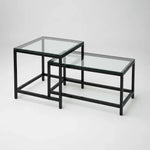 Mesa De Centro 2 Mesita Centro Cuadrada Y Rectangular Nido Negro