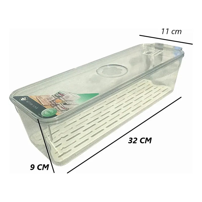 Organizador Para Refrigerador Cocina 2 Contenedor Con Tapa Transparente