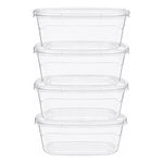 Pack 4 Contenedor Hermetico Plastico De Alimentos 3,5 Litros Transparente