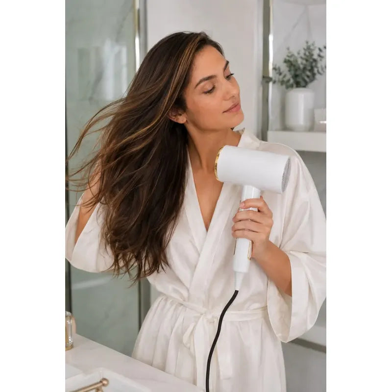 Secador De Cabello Mini Secador Portátil Con Boquilla Blanco