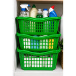 3 Cestas Apilables Organizadoras Anidable De 4 Litros Verde