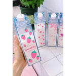 Botella De Leche Cuadrada Transparente Para Agua Jugo 1000ml