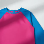 Mandil Bata Arte Infantil Mangas Largas Pintura Impermeable Celeste/fucsia Liso