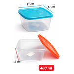 X4 Mini Tupper Contenedor De Plastico Con Tapa Para Colacion Tapas Surtidas