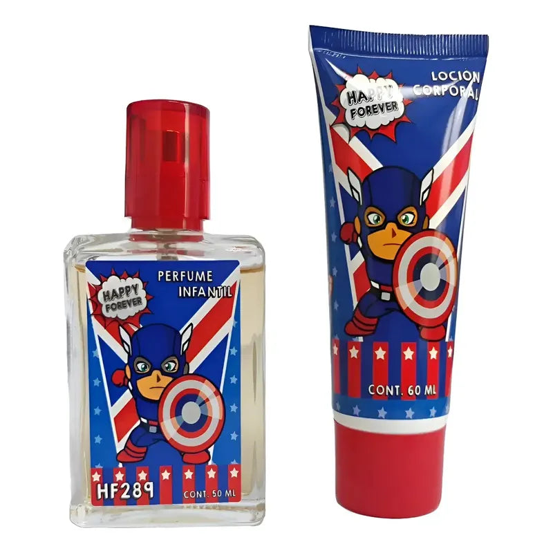 Perfume + Locion Infantil Niño Capitan America 51 Hs 50ml