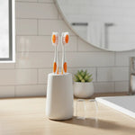 X2cepillo De Diente Higiene Dental Mango Ergonómico Con Tapa Naranja