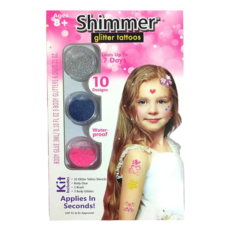 Kit Tattoos Con Brillantinas, Maquillaje Corporal Flash