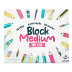 X1 Block De Dibujo Medium 99 1/8 Escolar 20 Hoja 140 Gramos