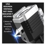 Linterna Táctica 4en1 Emergencia Martillo Seguridad Usb Lint Blanco Negro