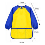 Mandil Bata Arte Infantil Mangas Largas Pintura Impermeable Celeste/fucsia Liso