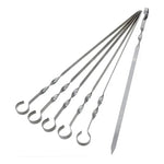 X100 Brocheta Pincho Anticucho Acero Barbacoa Parrilla Asado Plateado Brochetas De Acero