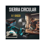 Sierra Circular Inalámbrica 2 Baterías Color Azul Petróleo