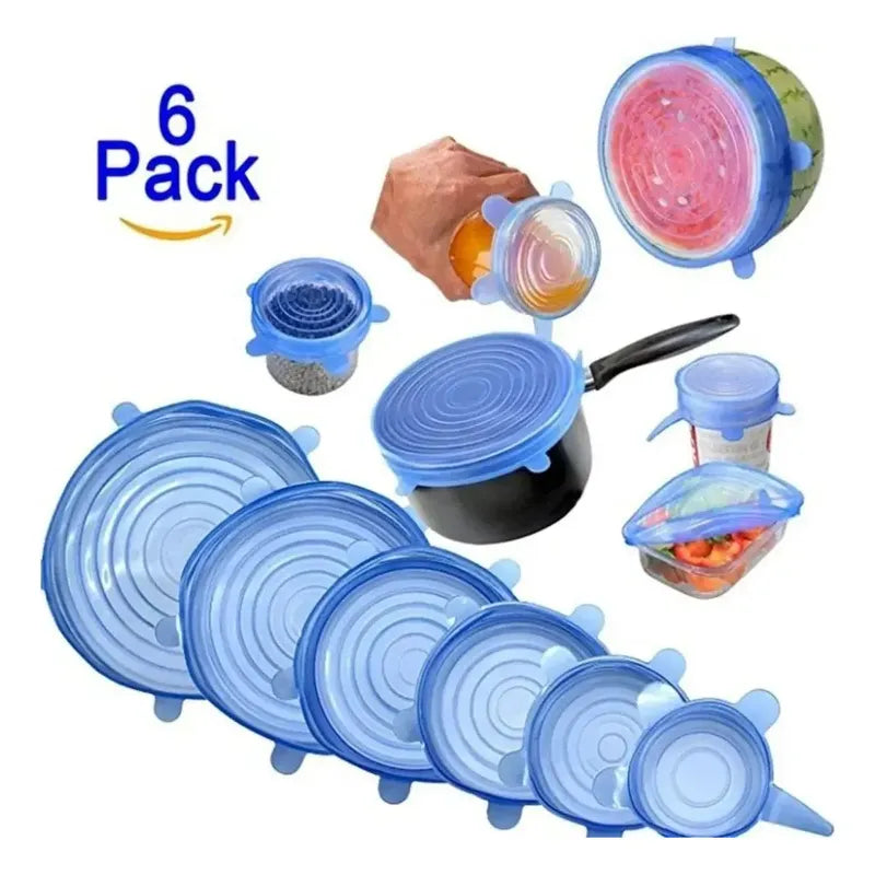 6 Tapas Silicona Extensible Anti Escurrimientos Sellado