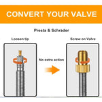 Pack X2 Adaptador Válvula Francesa Auto Schrader  Bicicleta Valvula Francesa Presta A Auto Schrader