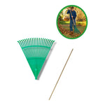 Rastrillo Para Jardin Barre Hojas De 20 Dientes Con Mango Verde