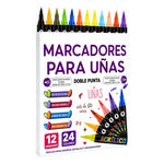 Set De 12 Marcadores Acrílicos Para Uñas De Doble Punta Doble Punta