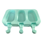 Molde De Helado Silicona Paleta X3 Con Tapa Color