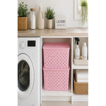 X2 Caja Plastica Organizadora Con Tapa Cesto Decobox 20 Ltrs Rosa Claro Cesto Decobox