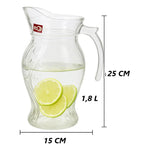 Jarra De Vidrio Con Tapa Y Asa Para Agua Jugo Frio Caliente