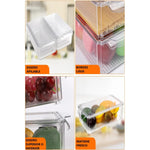 Organizador Refrigerador Acrílico Contenedor Con Tapa 21x30 Transparente