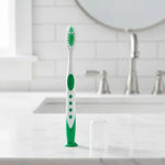 Cepillo De Dientes Higiene Dental Mango Ergonómico Con Tapa Verde