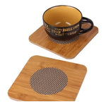 Pack 6 Posavasos De Madera Elegantes Con Aislamiento Termico